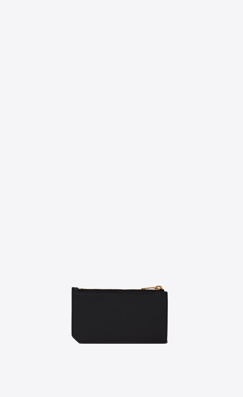 Saint Laurentのモノグラム フラグメント ジップカードケース（グレインレザー）　色: Black