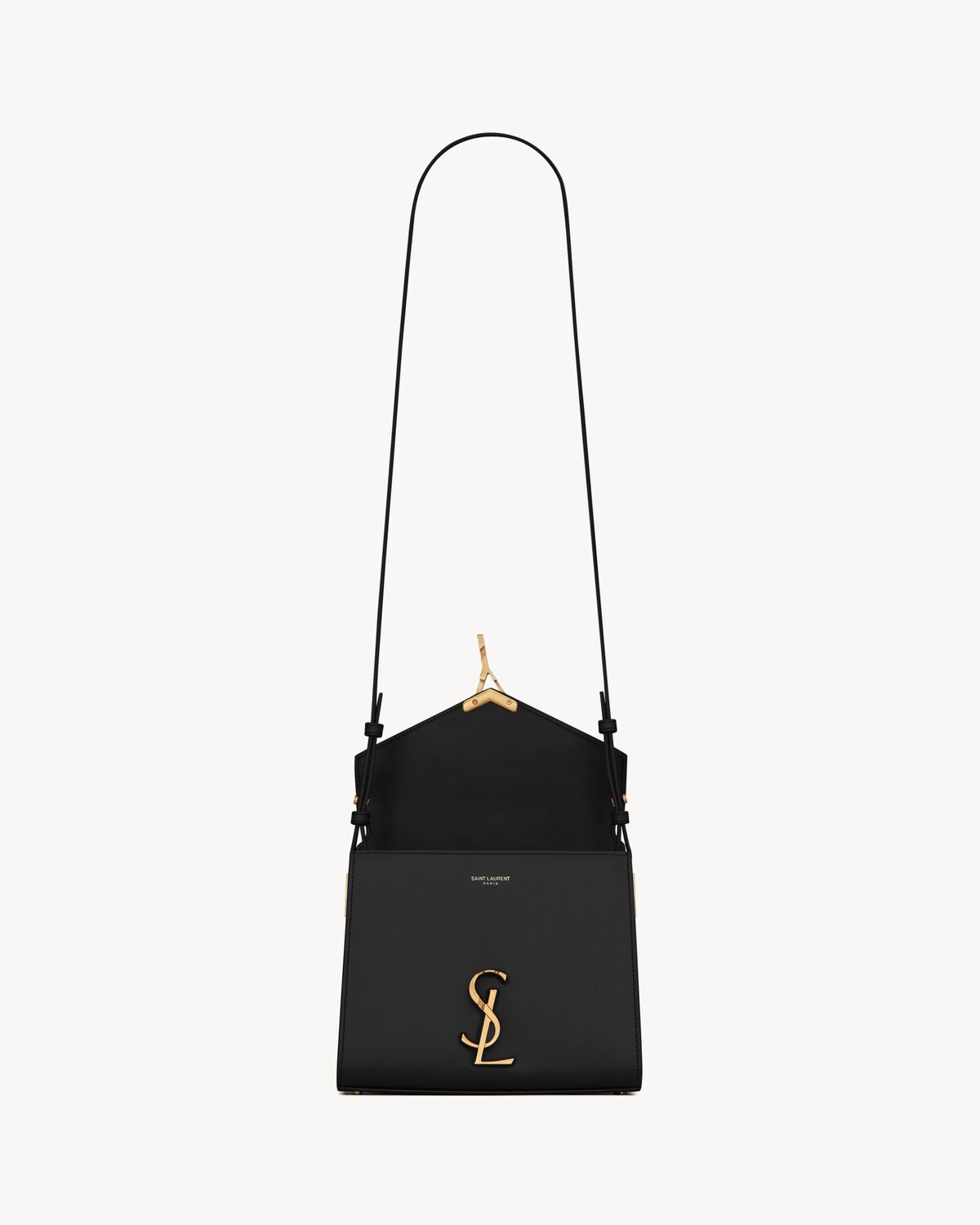 CASSANDRA Mini top handle bag in BOX SAINT LAURENT leather Saint