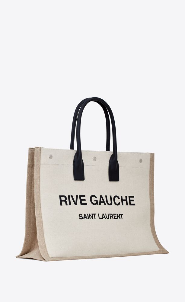 RIVE GAUCHE grand sac cabas en toile imprimée et cuir | Saint Laurent | YSL.com
