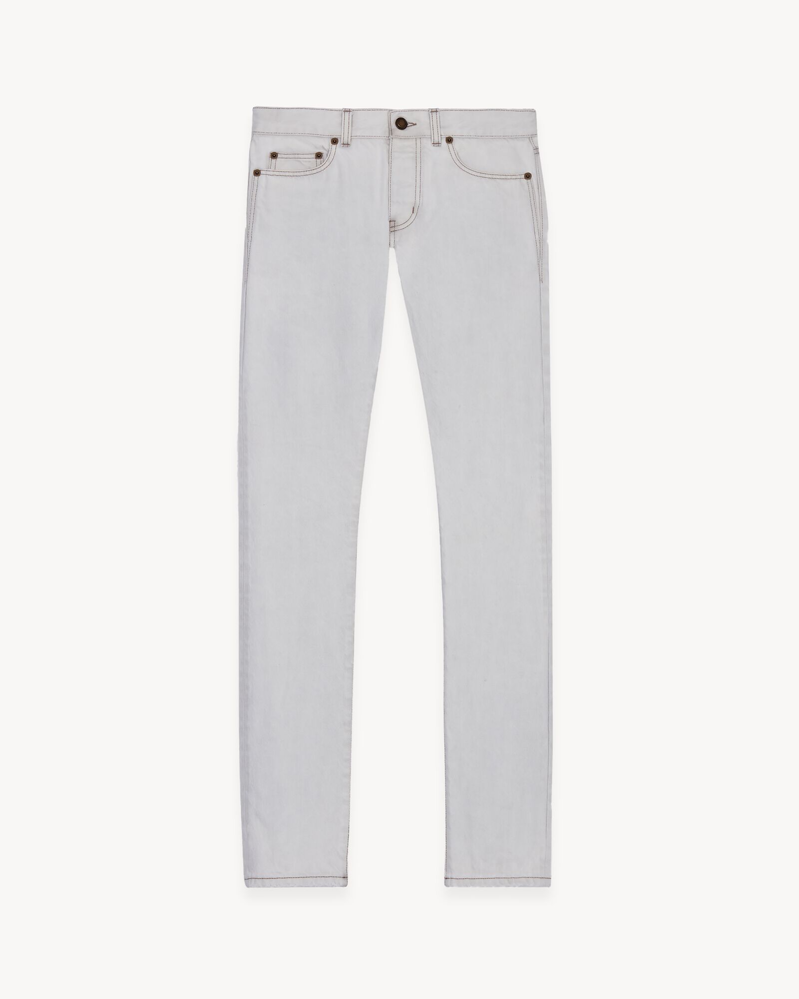 Slim Fit Jeans in Grey Off White denim Saint Laurent YSL