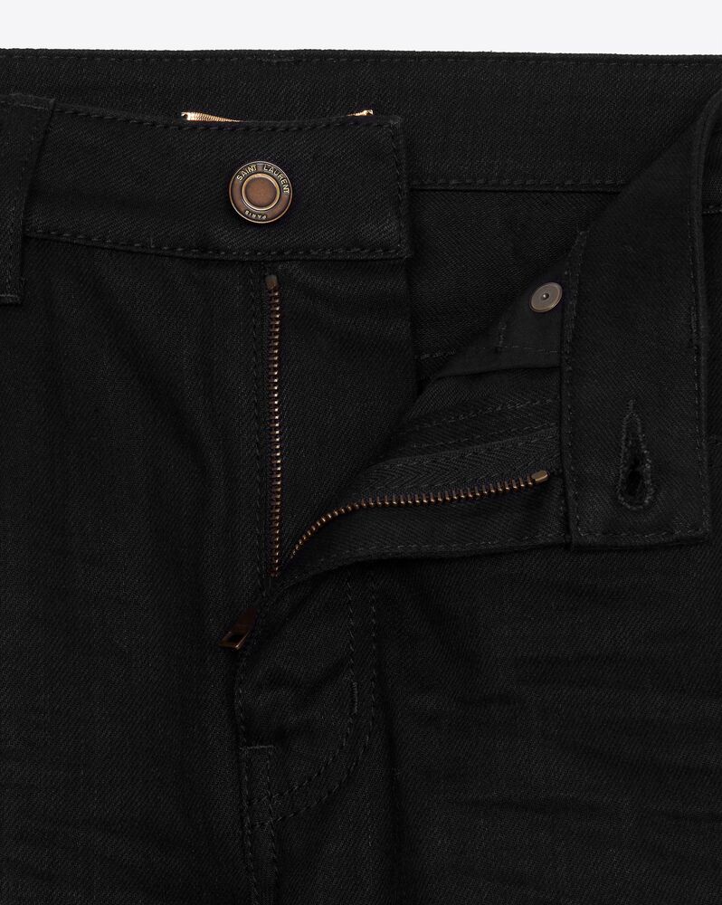 skinny-fit jeans in used black denim