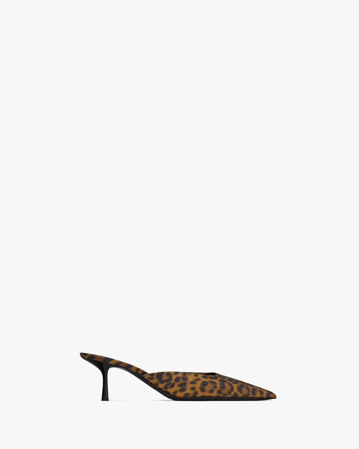 BARBARA mules in leopard grosgrain