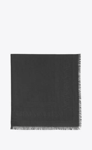 saint laurent large square scarf in wool and silk jacquard