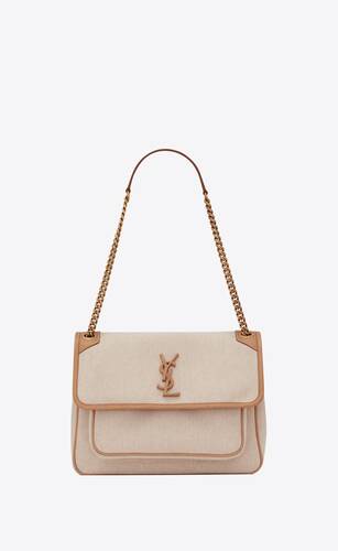niki medium in cotton canvas and vintage leather