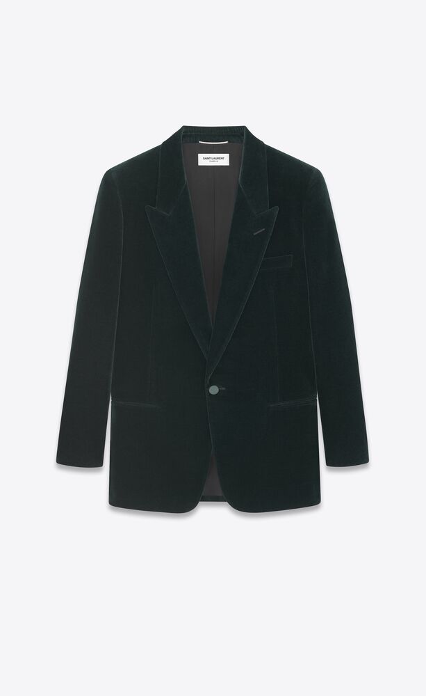 single-breasted jacket in cotton velvet