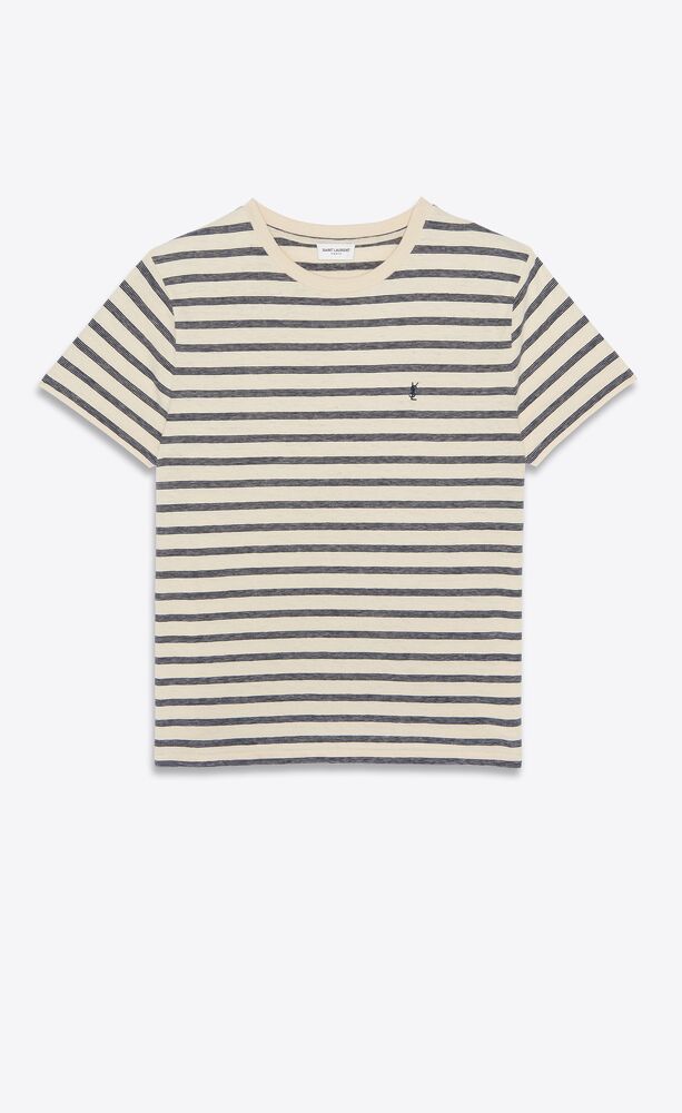 Striped CASSANDRE T-shirt in jersey | Saint Laurent