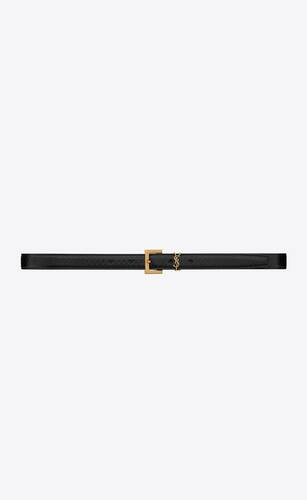cassandre thin belt with square buckle in lacquered ayers