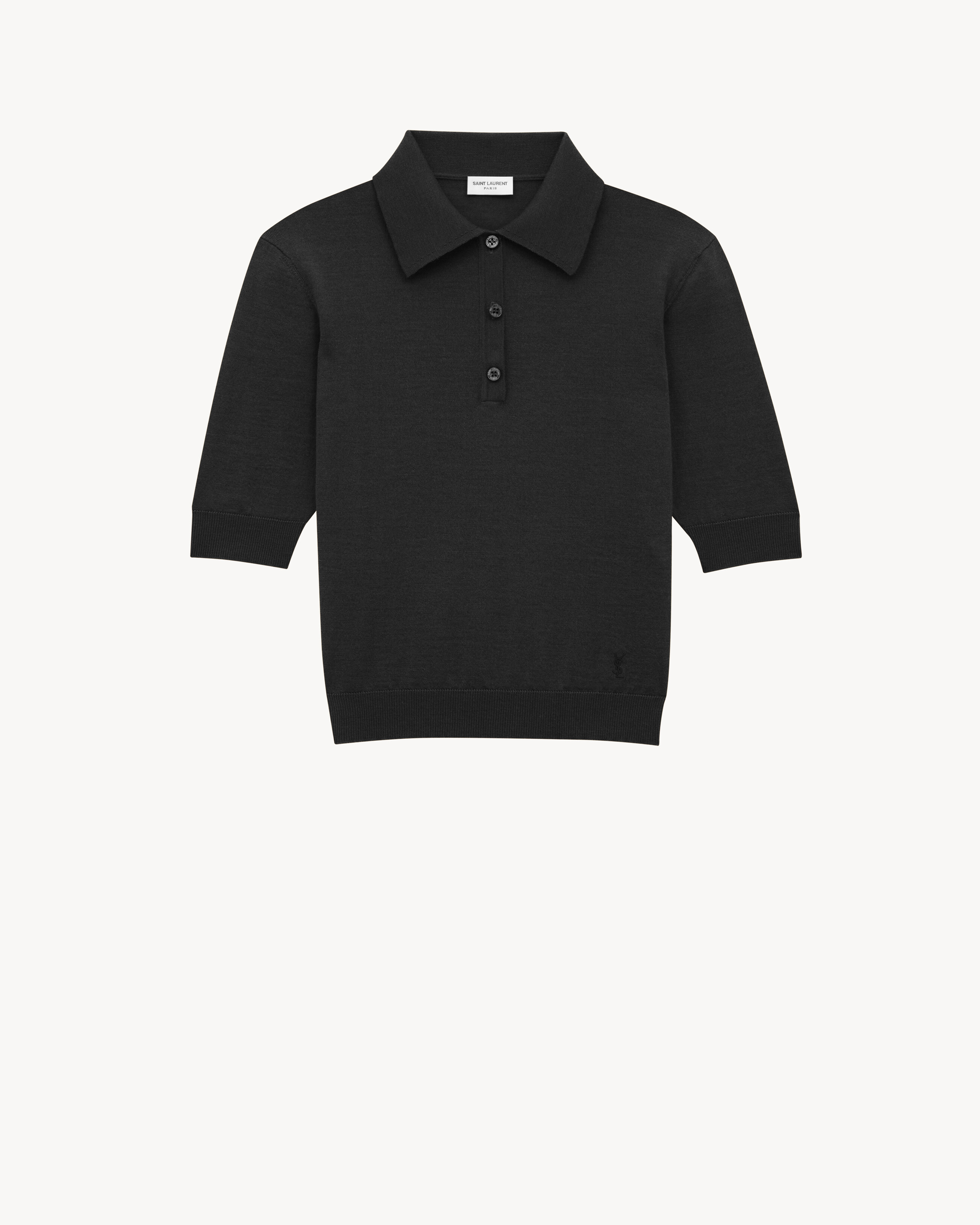 Polo Shirt Cassandre in Cashmere, Wool, And Silk