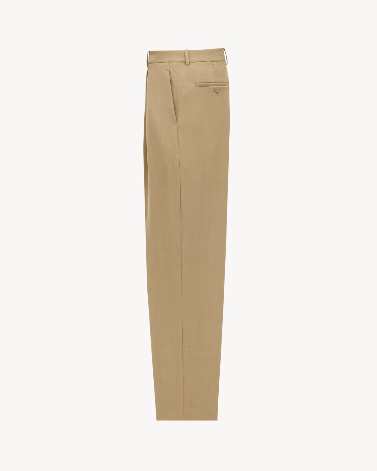 high-waisted pants in wool gabardine