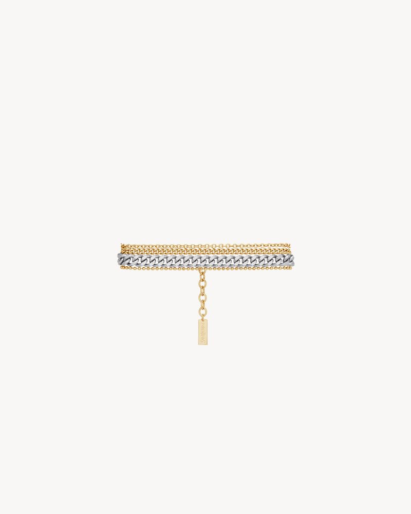 multi-chain bracelet in 18K yellow gold and 18K grey gold