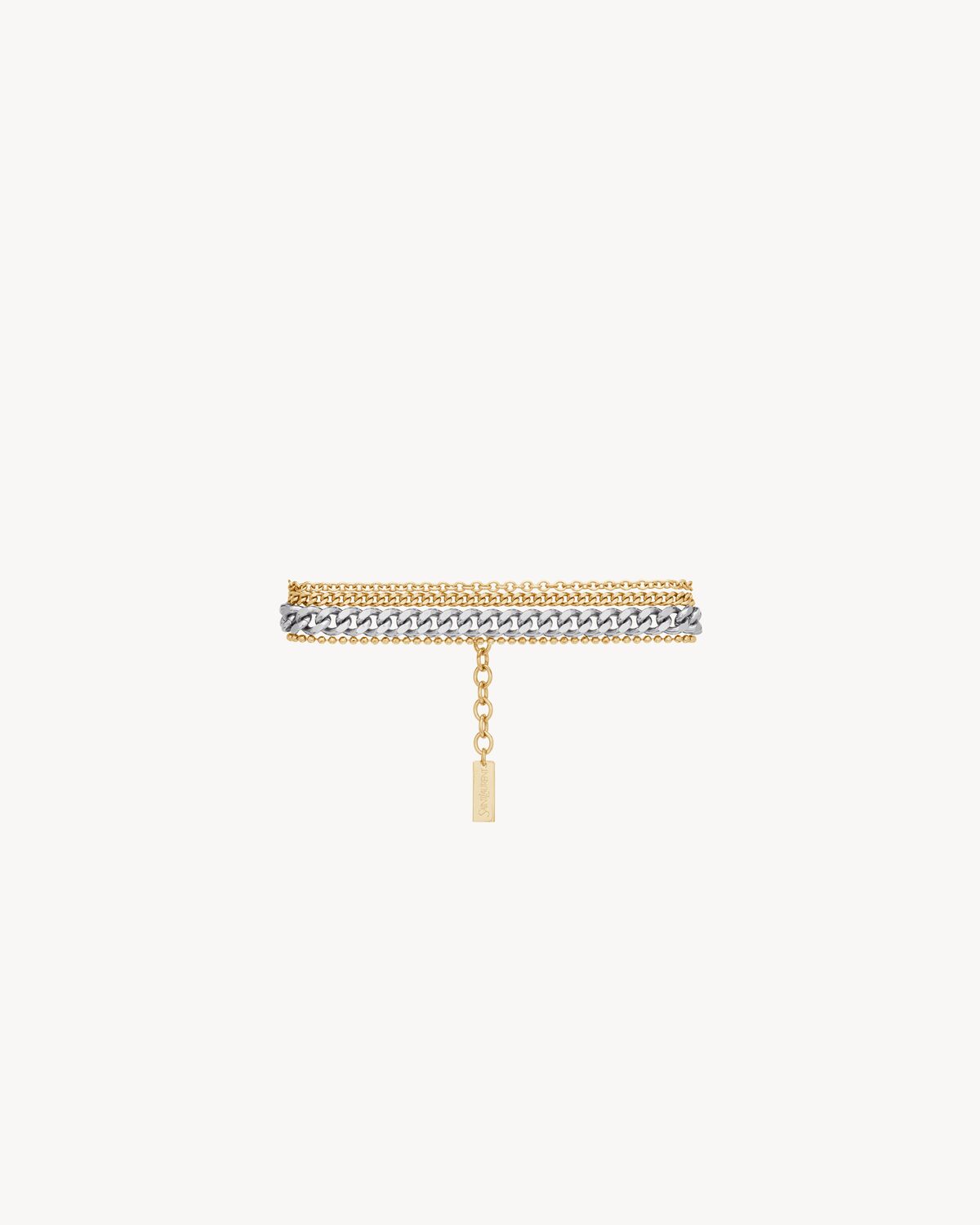 multi-chain bracelet in 18K yellow gold and 18K grey gold