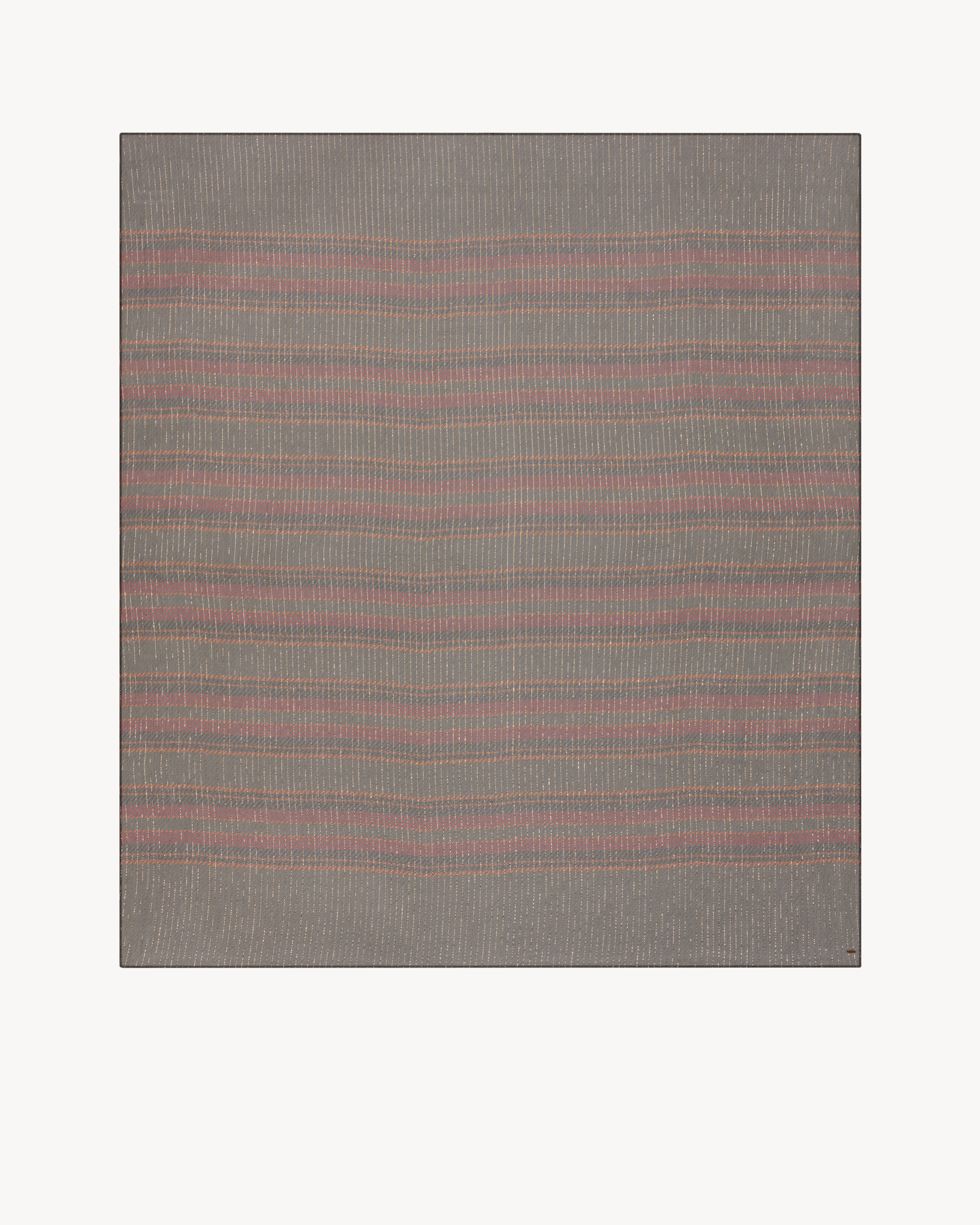 square scarf in striped silk and lurex