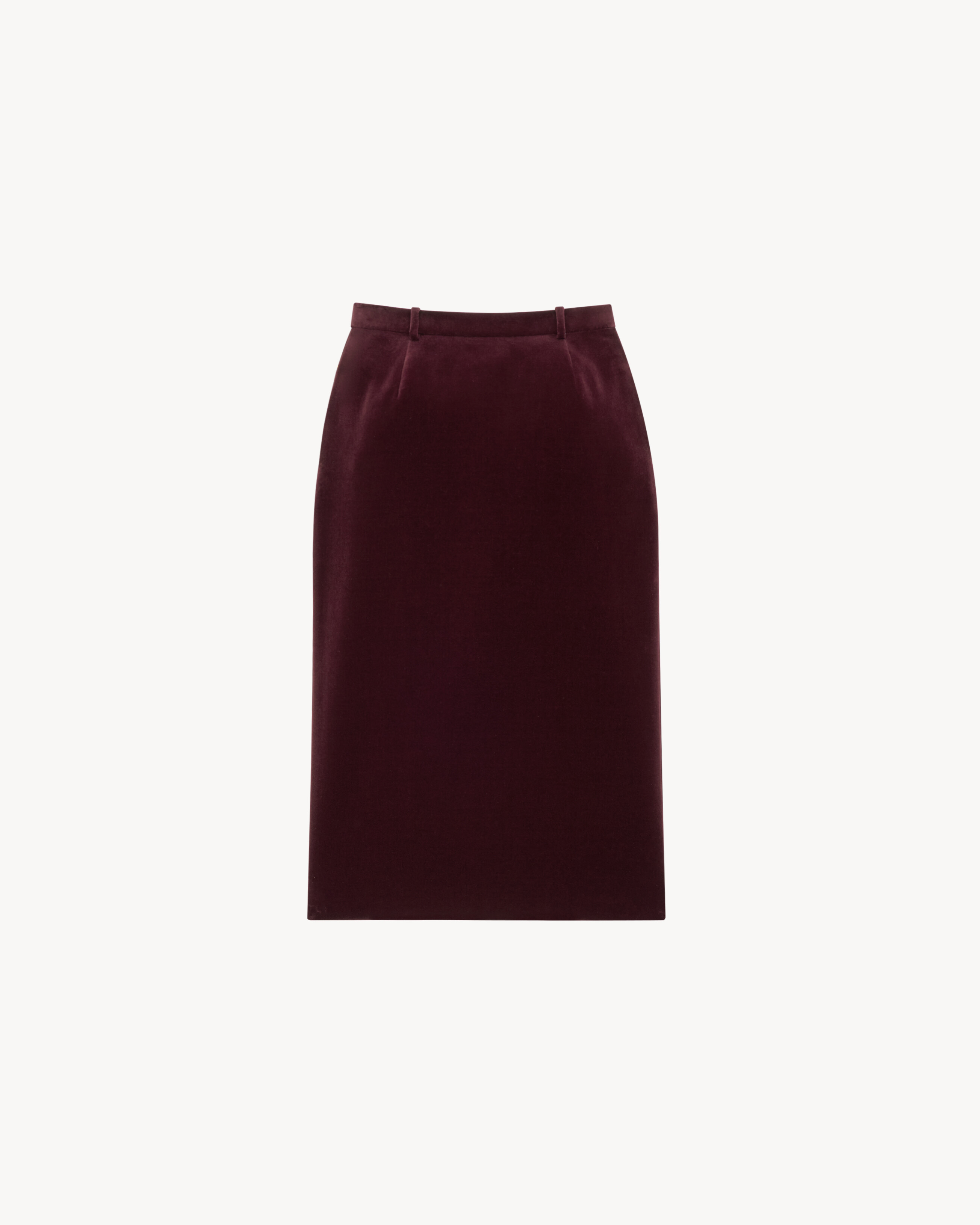 midi wrap skirt in cotton velvet