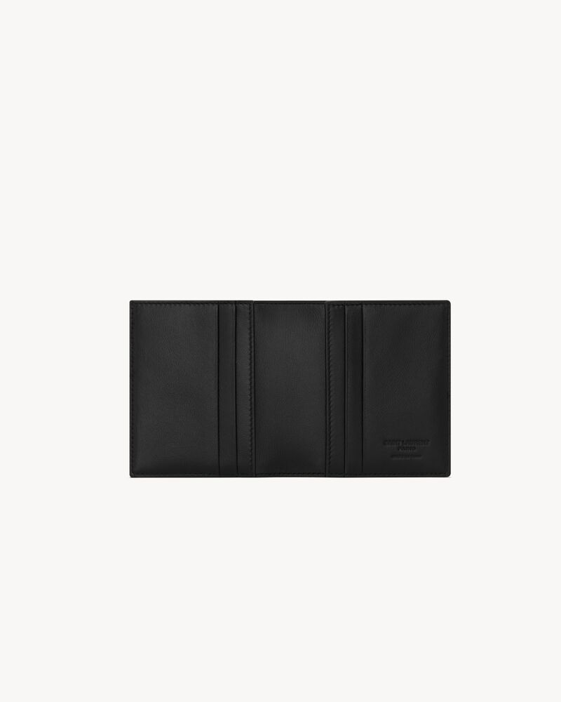 SAINT LAURENT PARIS reversible card case in smooth leather