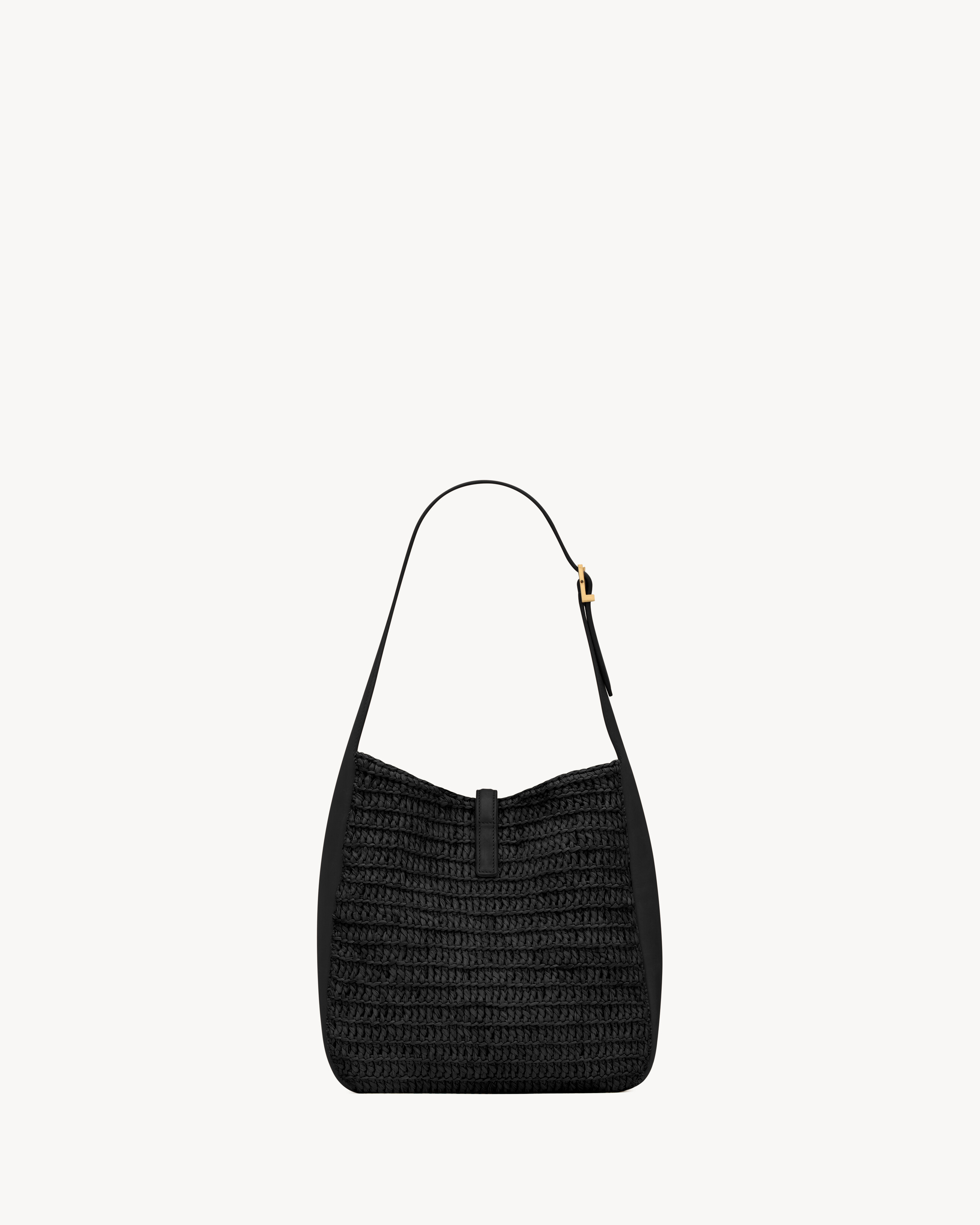 LE 5 À 7 supple small in raffia and leather