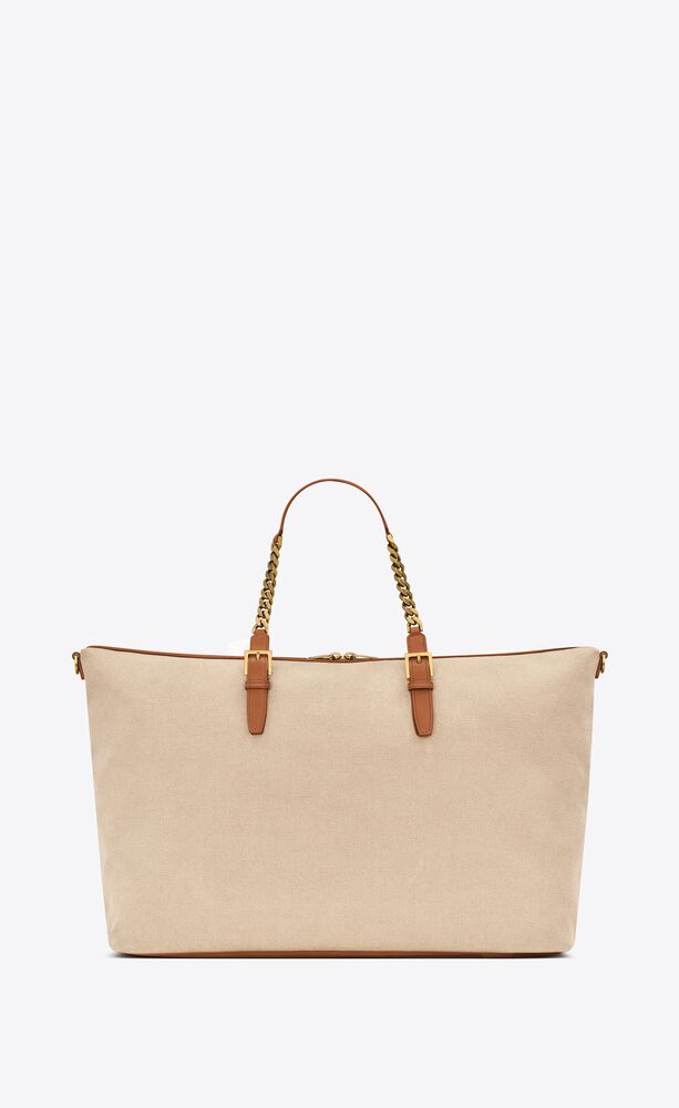 laurent in canvas and vegetable-tanned leather