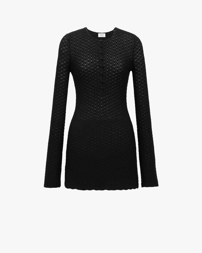 mini dress in crochet knit