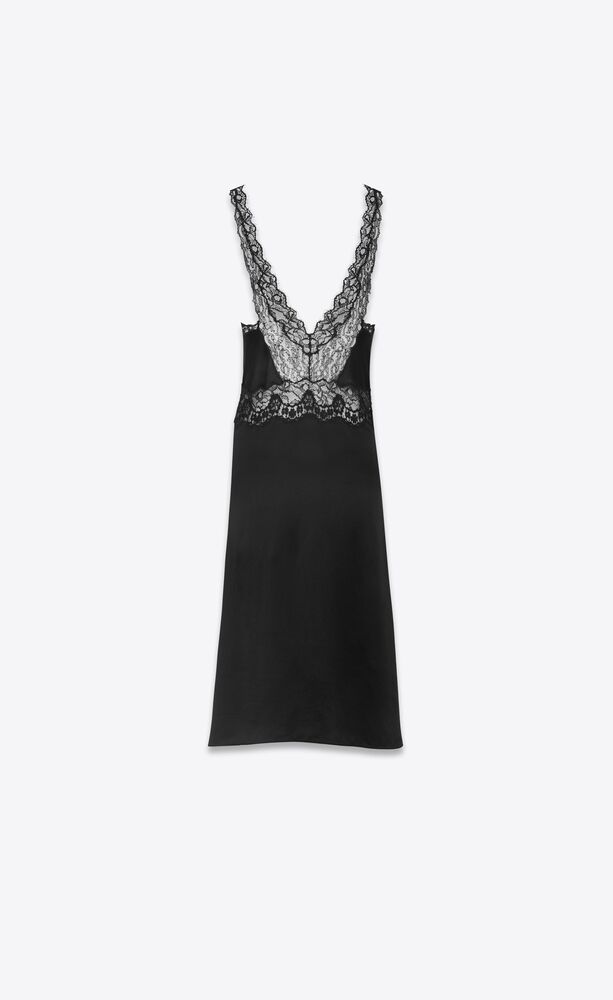 Slip dress in silk satin crepe | Saint Laurent | YSL.com