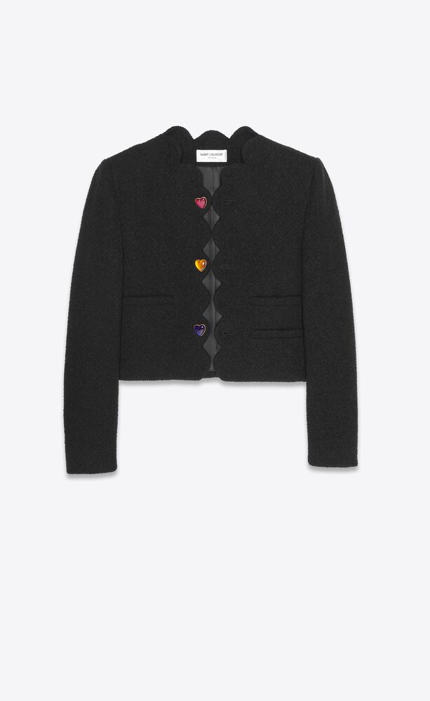 cropped jacket in bouclé tweed
