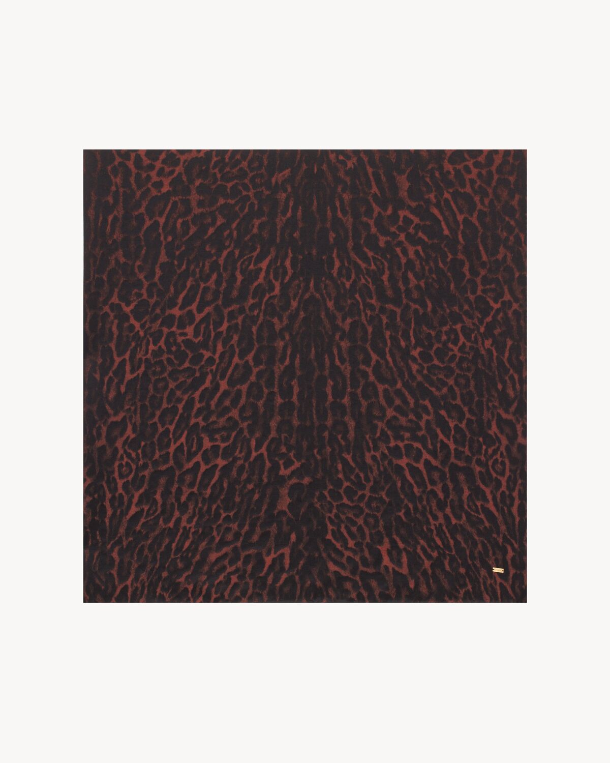 large square scarf in leopard silk and cashmere