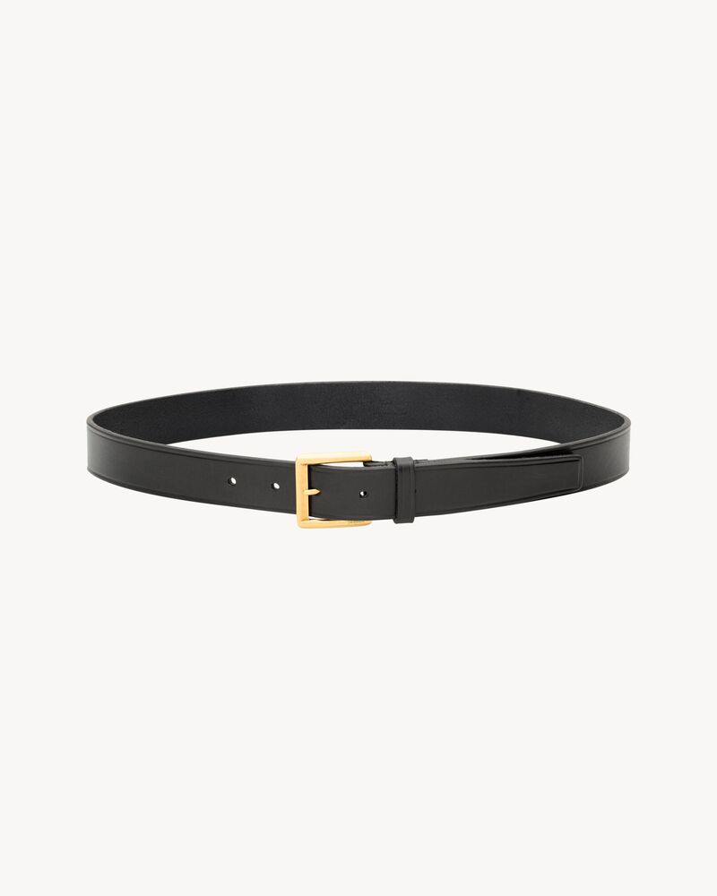 rectangular buckle belt in leather