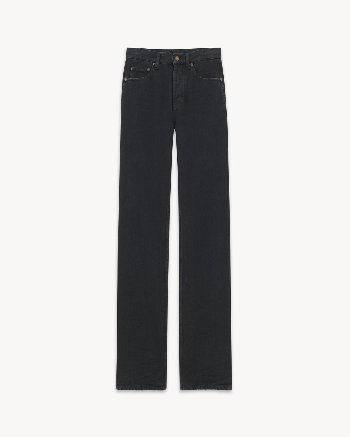 long straight jeans in carbon black denim