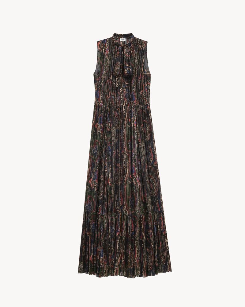 lavallière dress in lurex paisley silk