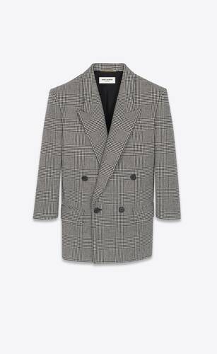 double-breasted jacket in prince of wales tweed