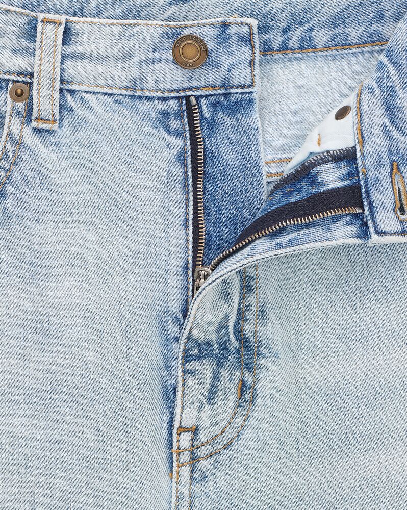 80's cropped jeans in light Caribbean blue denim | Saint Laurent | YSL.com