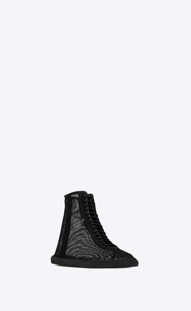 You mid-top sneakers in mesh and leather | Saint Laurent | YSL.com