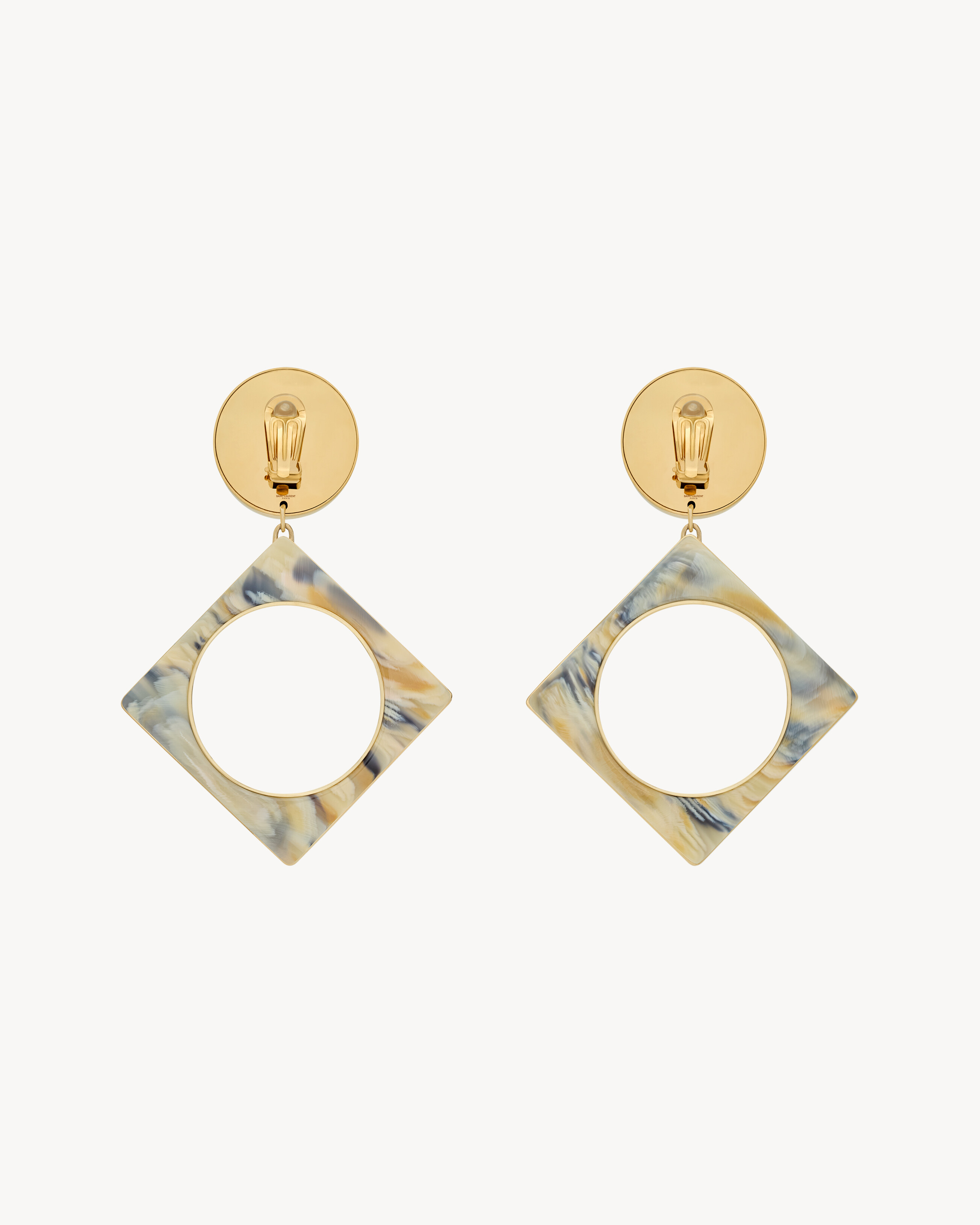 geometric earrings in resin and metal