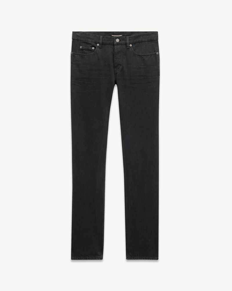 Lockere, schmale Jeans aus Denim in Carbon Black