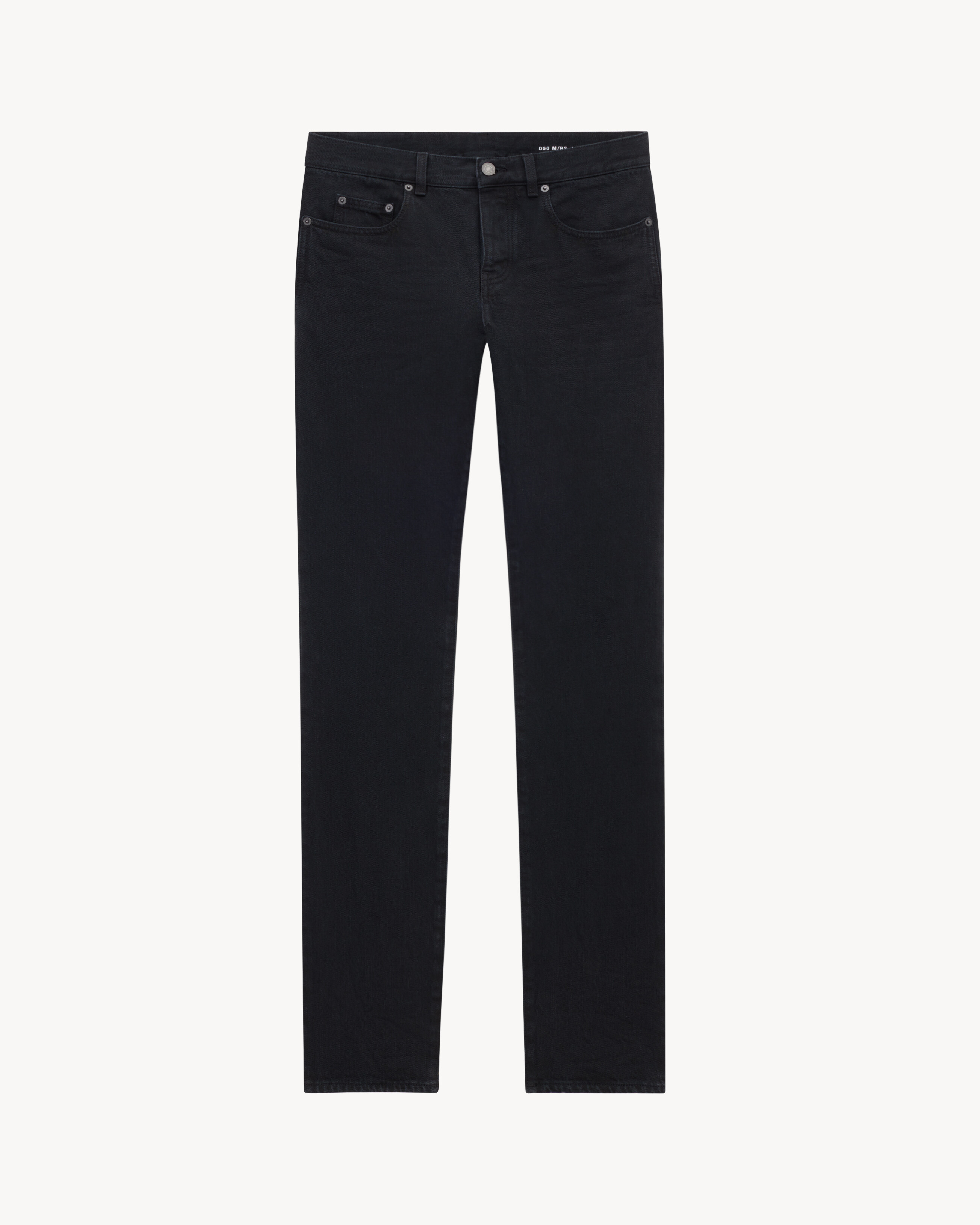 Jeans slim-fit con taglio rilassato in denim nero carbone