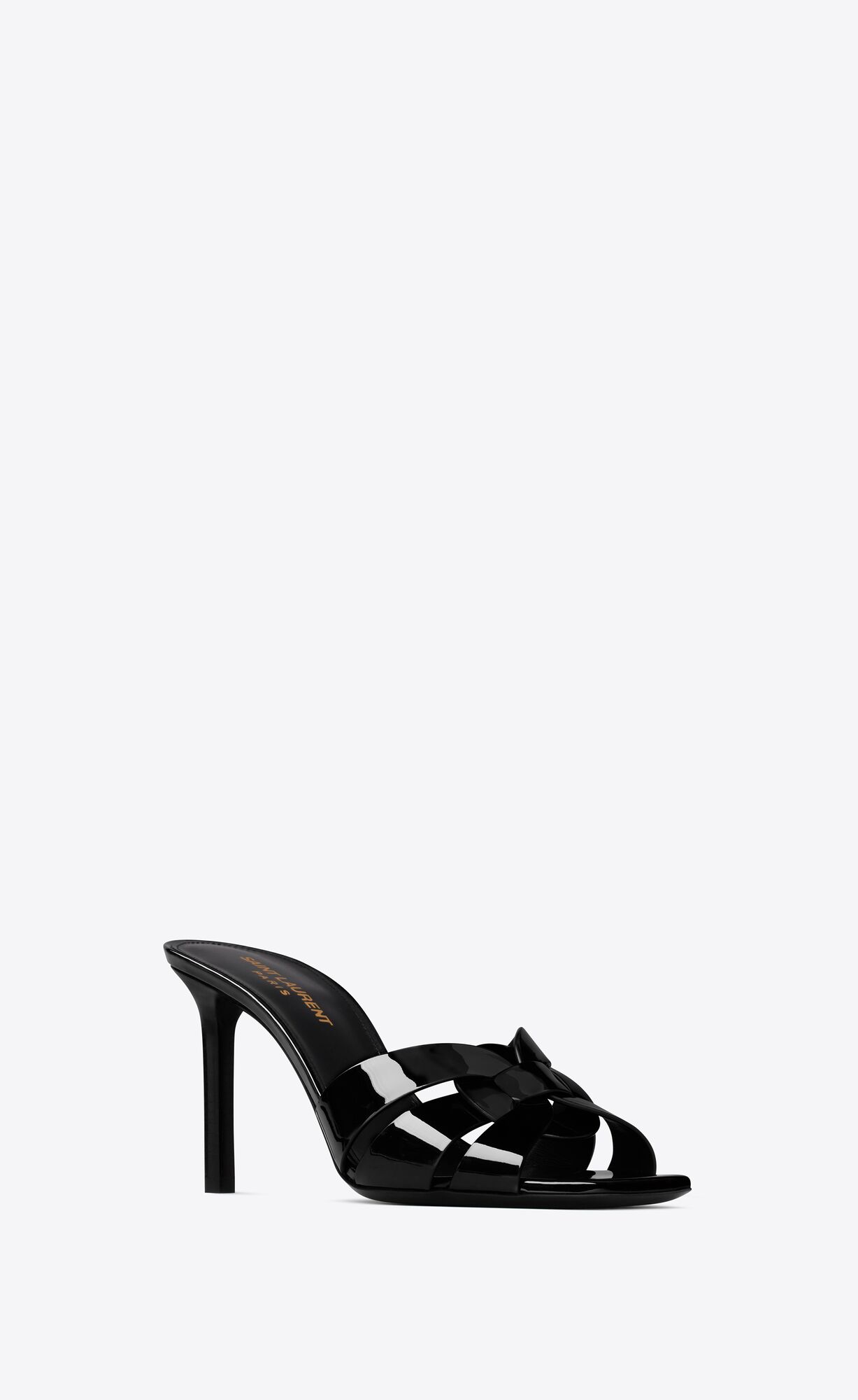 Tribute heeled mules in patent leather | Saint Laurent | YSL.com