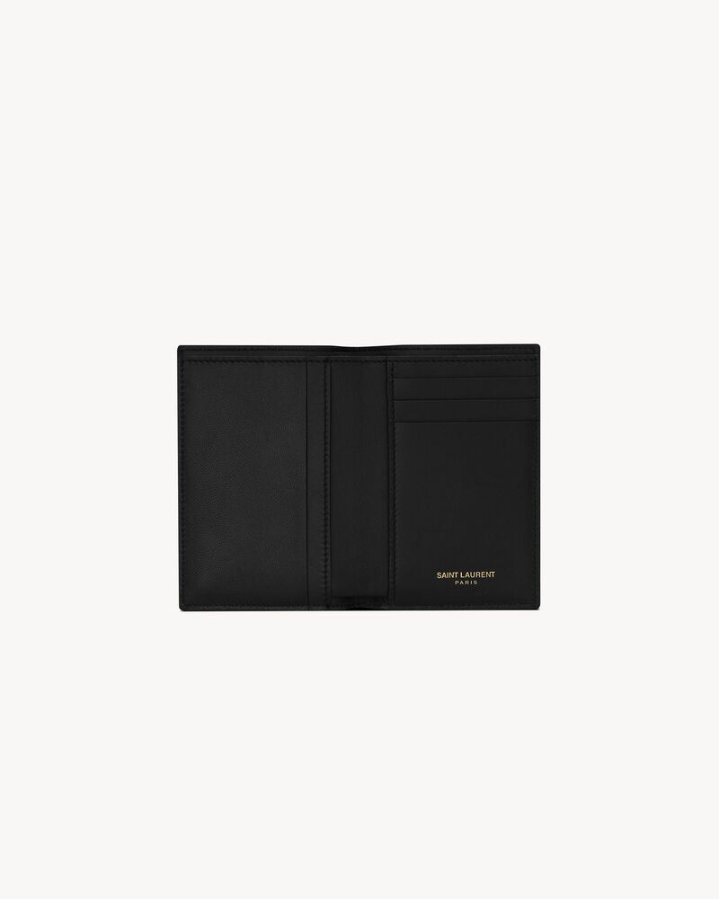 TINY CASSANDRE credit card wallet in CROCODILE-EMBOSSED matte leather
