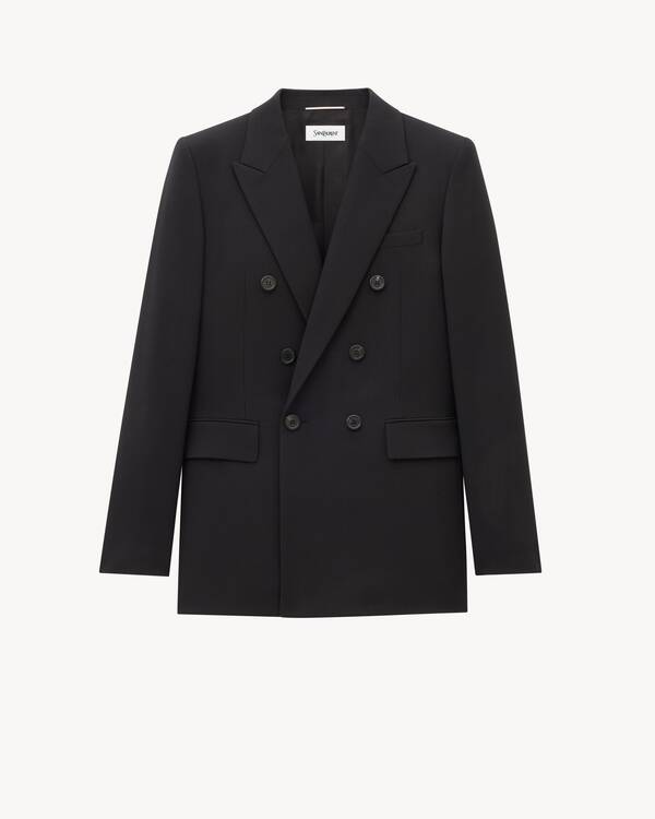 SAINT LAURENT ブラック 8ボタンウールPコート16way SAINT LAURENT ブラック 8ボタンウールPコート16way