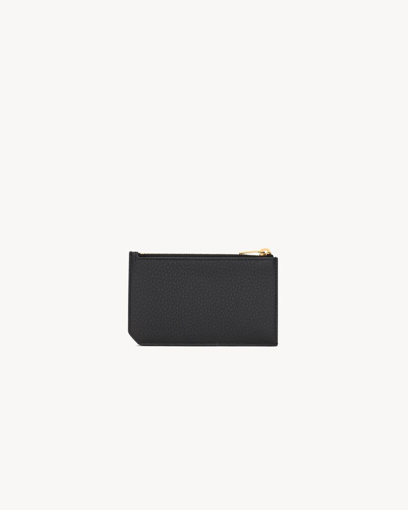 Porta carte con zip TINY CASSANDRE FRAGMENTS in pelle martellata
