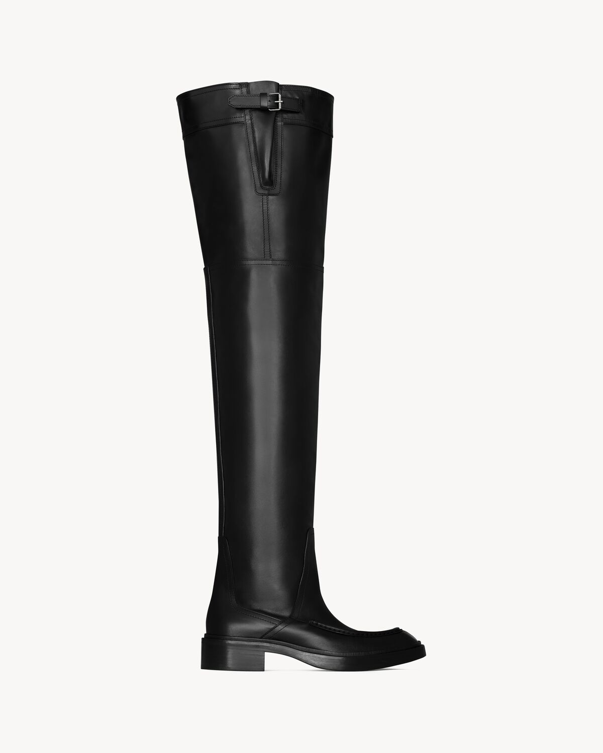 joe overknee-stiefel aus glattleder