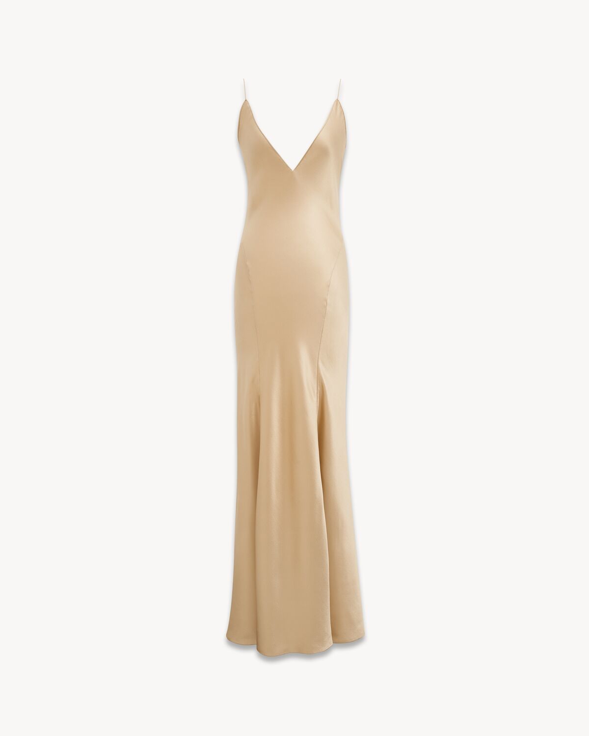 V-neck dress in silk satin