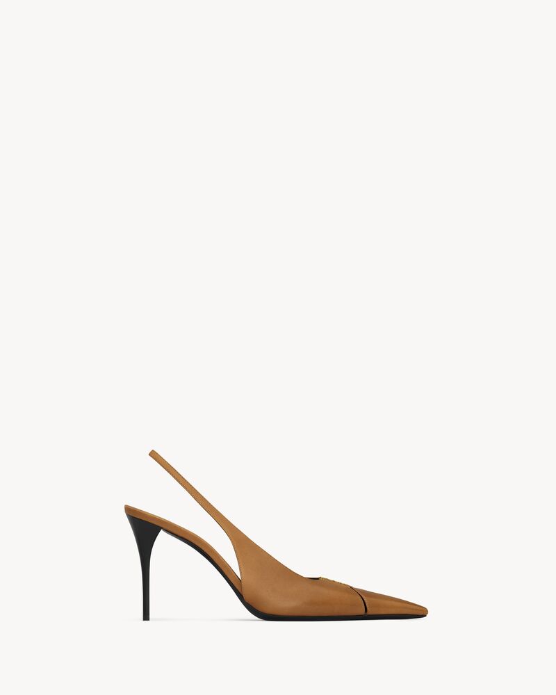 BABYLONE BRETEUIL slingback pumps in smooth leather