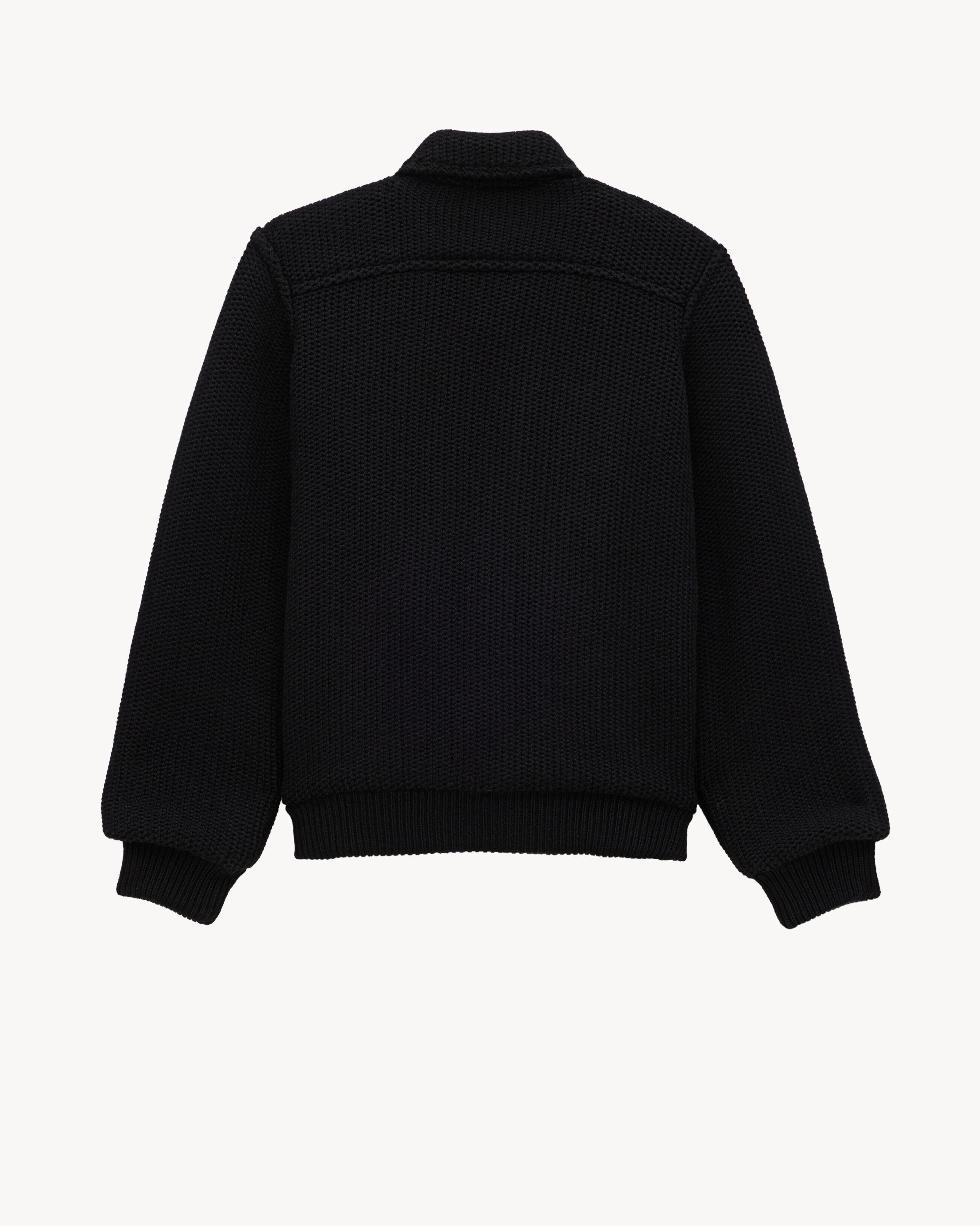 knit bomber in wool in Black Saint Laurent YSL EN-TH