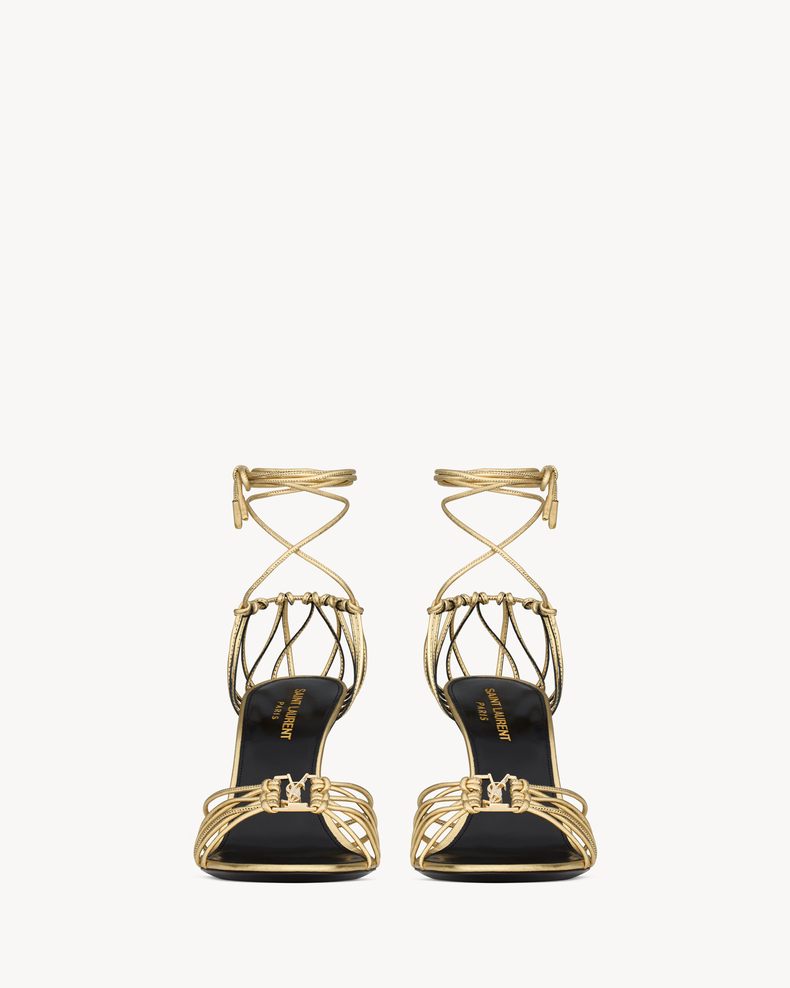 BABYLONE sandals in metallic leather