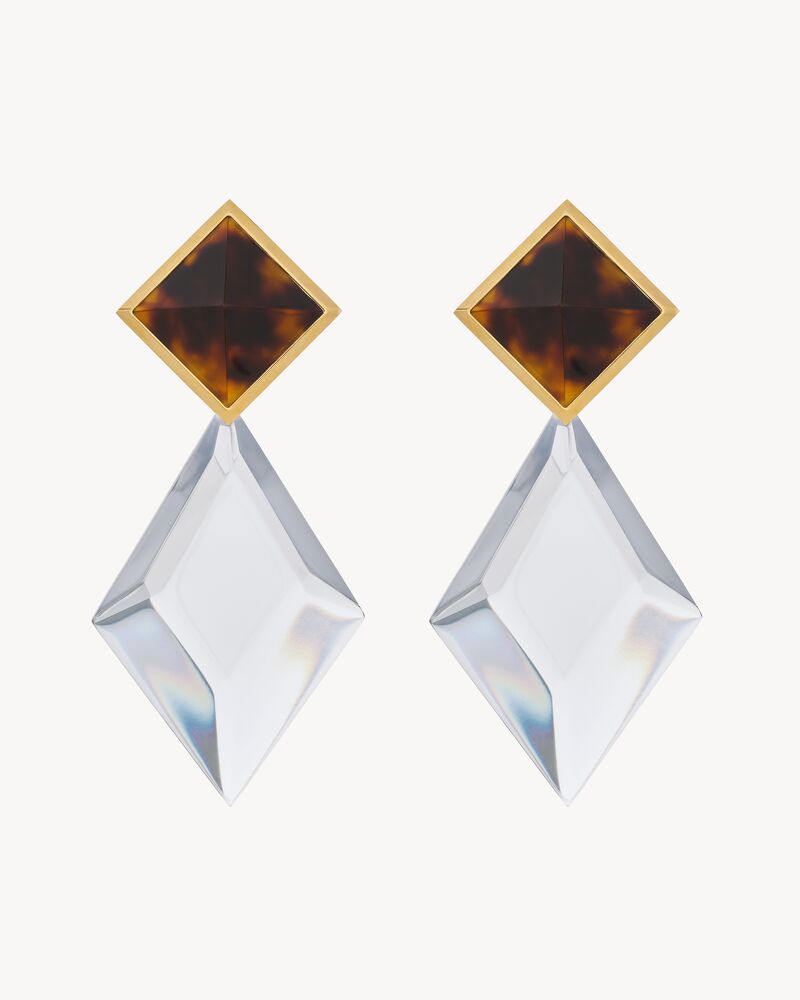 pyramid earrings in resin and metal