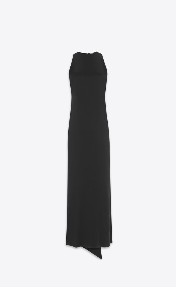 Back-tie dress in satin crepe | Saint Laurent | YSL.com