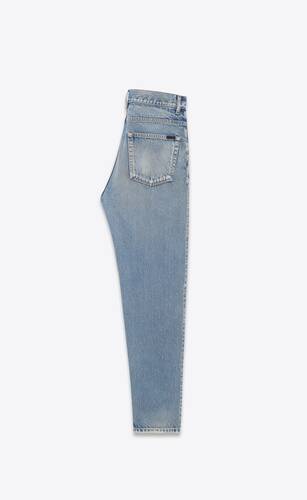 cropped jeans in sunny sky blue denim