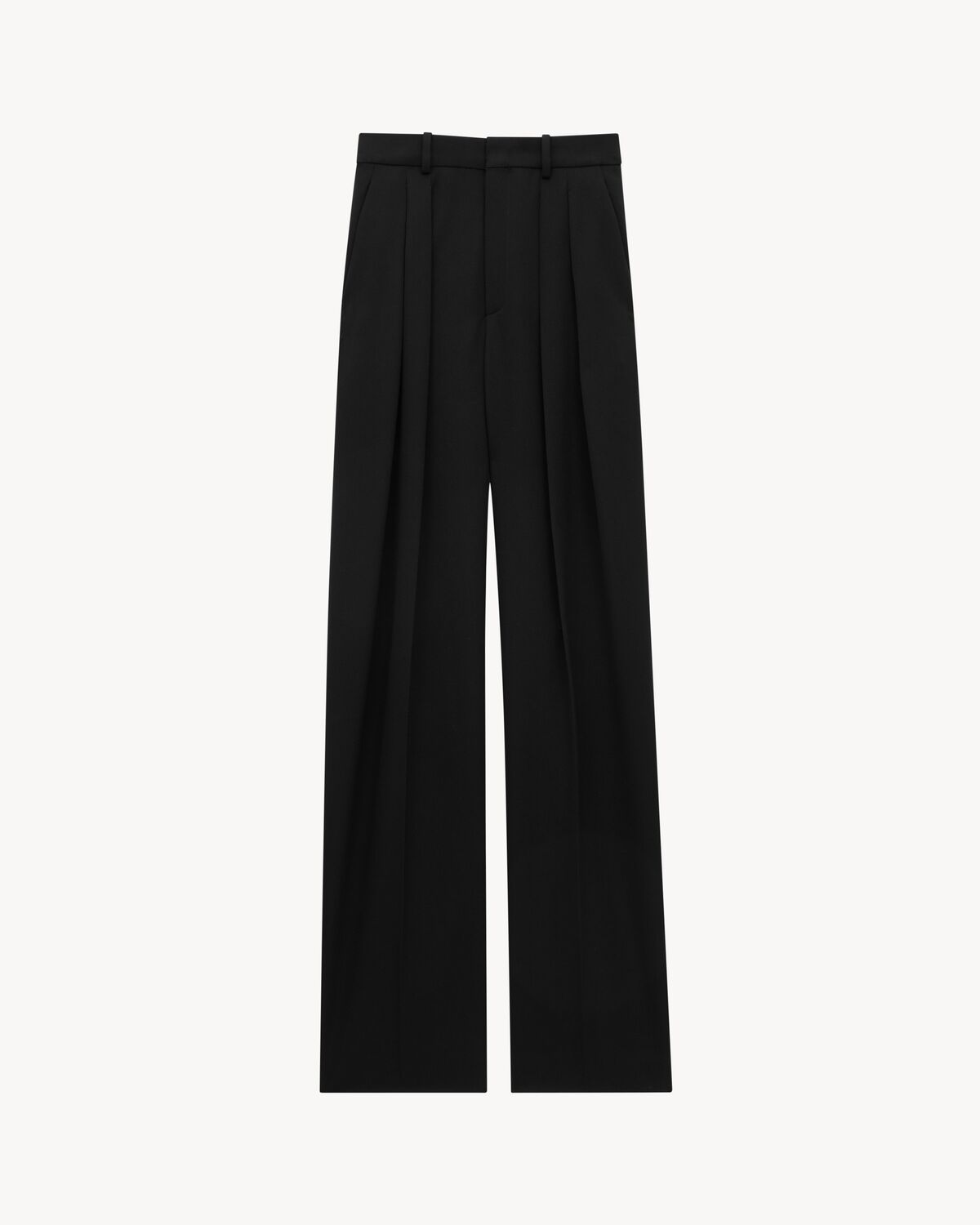 wide-leg pants in grain de poudre