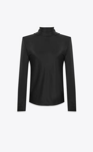 Cowl-back blouse in silk satin | Saint Laurent | YSL.com