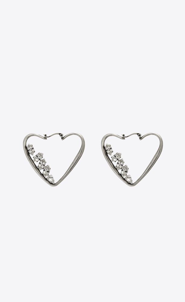 ストーンハートフープピアス メタル Saint Laurent ストーンハートフープピアス メタル Saint Laurent