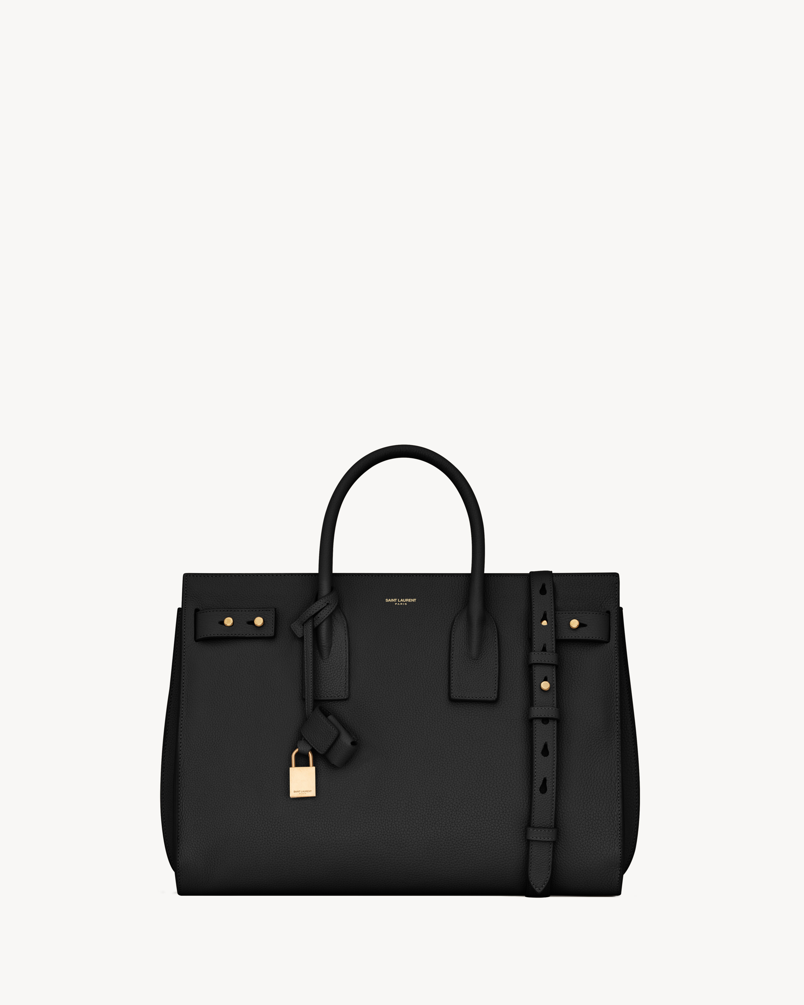 SAC DE JOUR SOUPLE EN CUIR GRAINÉ MEDIUM en Noir Saint Laurent