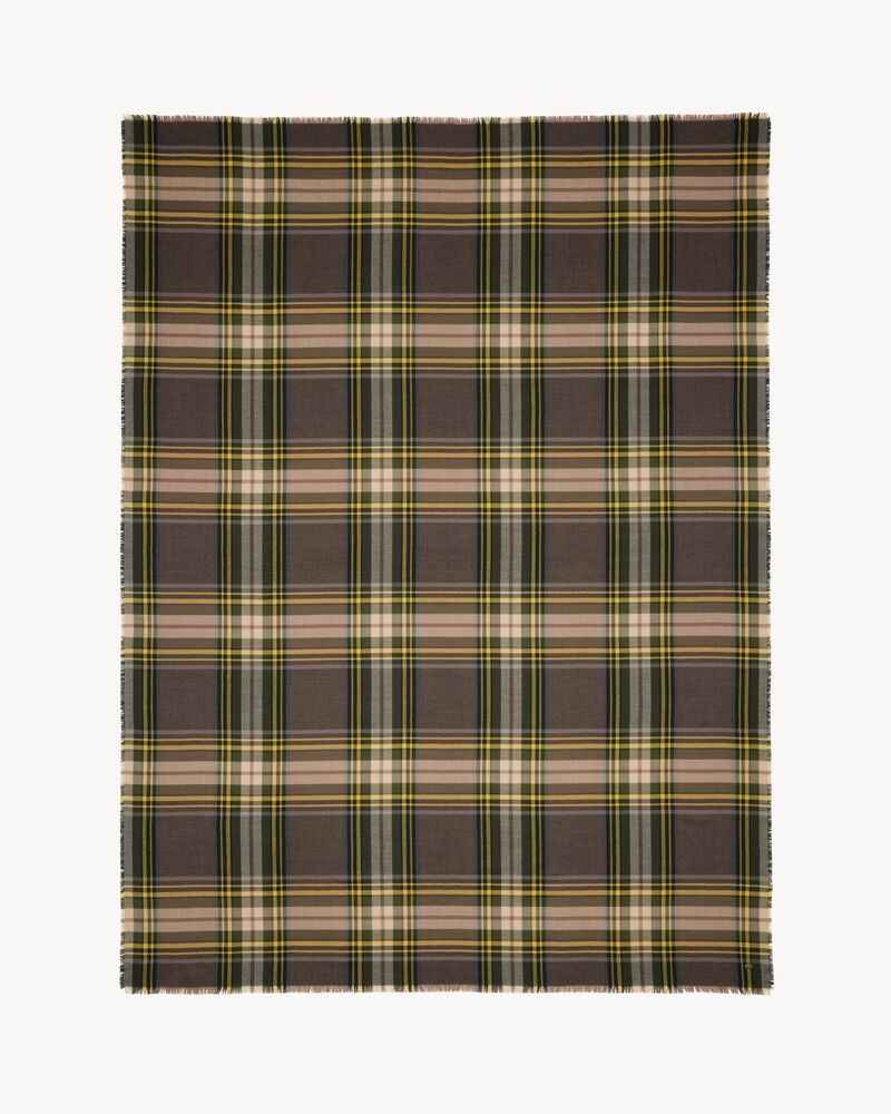 TARTAN SCARF IN WOOL AND SILK